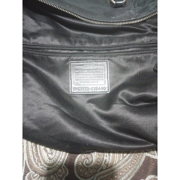Coach Women’s Signature Logo ~ Large ~Black On Black Satchel Handbag W/ Strap - Picture 9 of 13